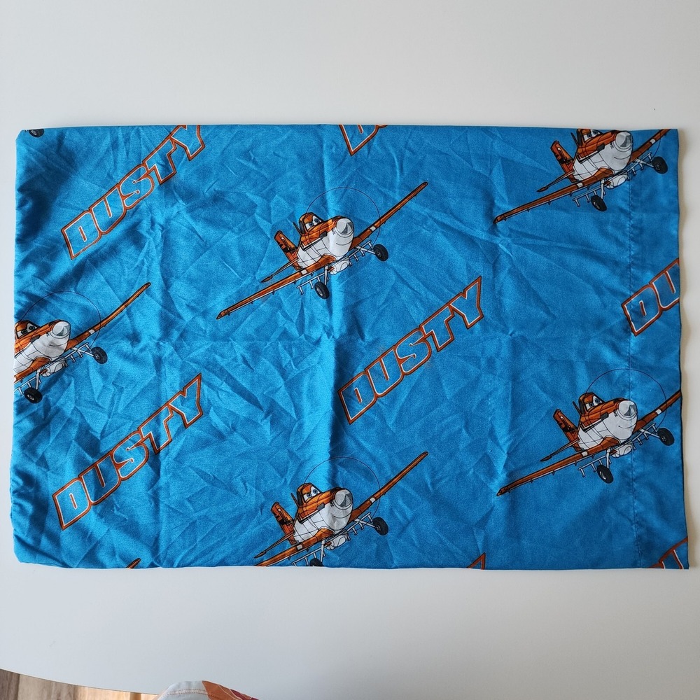 Vintage DISNEY PLANES Pillowcase Dusty Aeroplane Crophopper Movie Pillow Case
